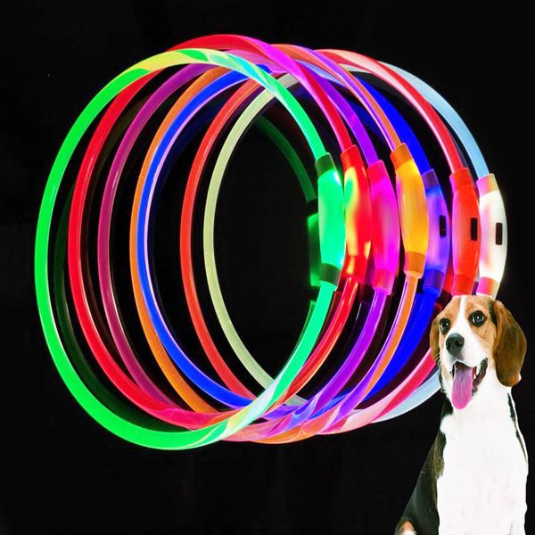 

led rechargeable minous pet collar usb dog anti loss rope suppli