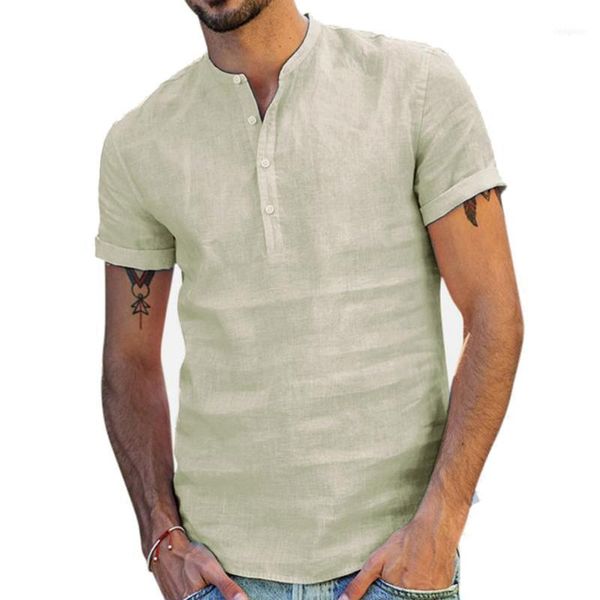 

mens stand collar shirts short sleeve basic tee slim fit business casual 1, White;black