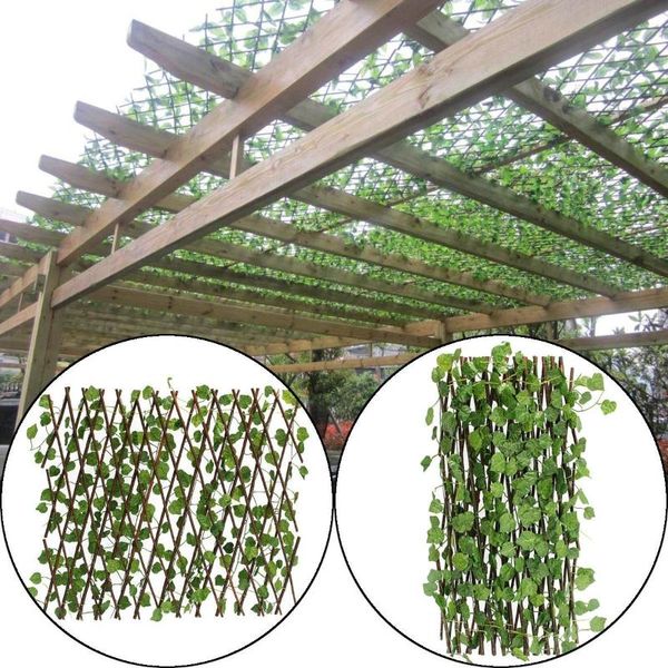 

fencing, trellis & gates 70cm artificial garden fence expandable faux ivy privacy wood vines climbing frame gardening plant decor