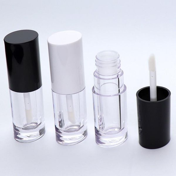 

storage bottles & jars 5ml empty clear lip gloss tubes cosmetic concealer applicators white,black lids lipstick doe foot wand eyelash vials