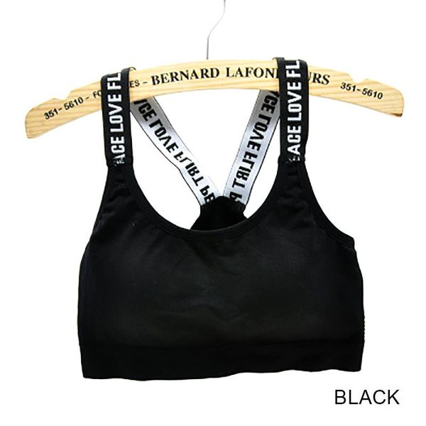 

sport bra women fitness letters yoga bra for cup a-d black white running yoga gym fitness crop women push up sports bras, White;black