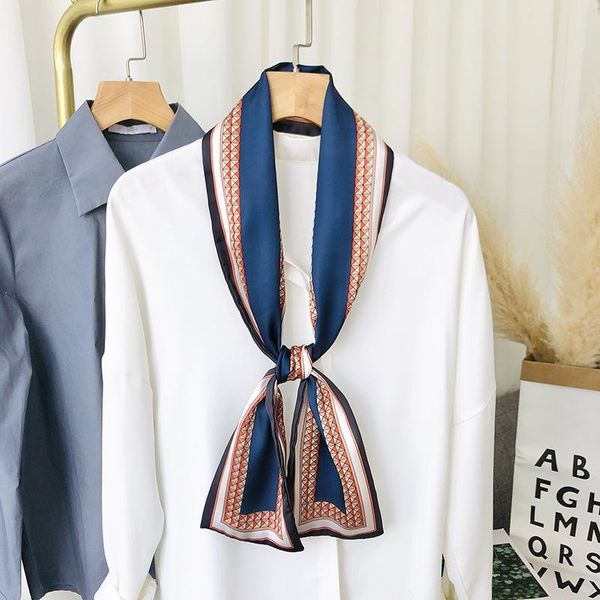 

scarves 2021 poncho strip long scarfs foulard women silk scarf fashion lady soft shawls bandana hijab sjaal, Blue;gray