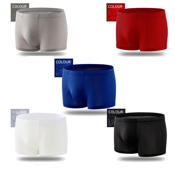

Underpants Men's Underwear 2021 Ice Silk Sexy Solid Color Shorts, Black;white