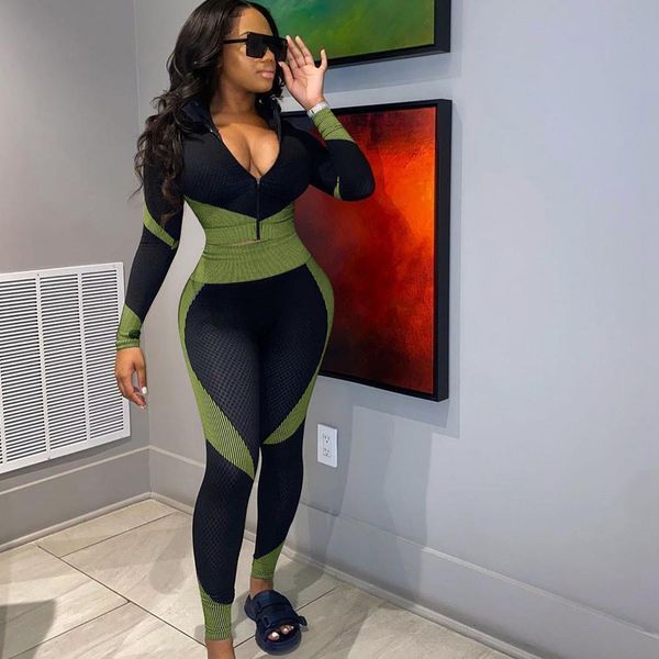 

plus size casual fitness sporty 2 piece set women tracksuit long sleeve short jacket leggings stretchy sportwear jogging femme, Gray