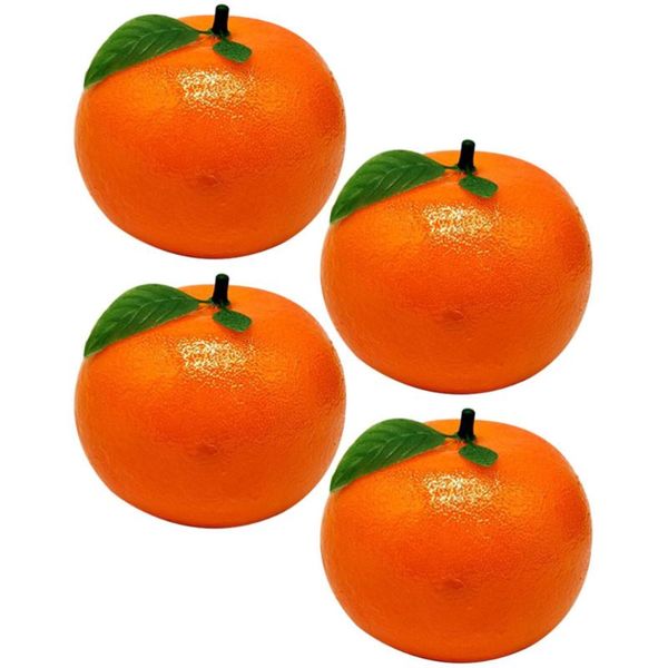 

party decoration 4 pcs simulation tangerine model deskadornment fake oranges with leaves