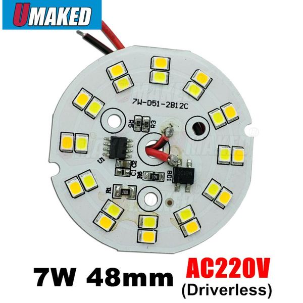 

bulbs 7w 48mm ac220v dimming pcb panel board, driverless led with integrated ic driver, three light mode for bulb