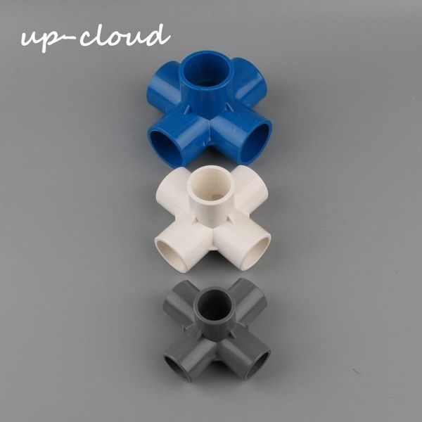 

watering equipments pvc 3d three-dimensional 5 way water pipe connector 20mm 25mm 32mm tube adapter garden irrigation fittings diy shelf joi