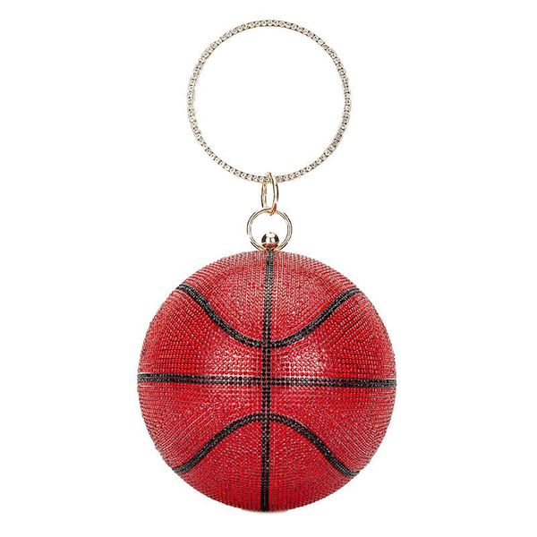 

luxury diamond basketball clutch bags for women football shape purse and handbag