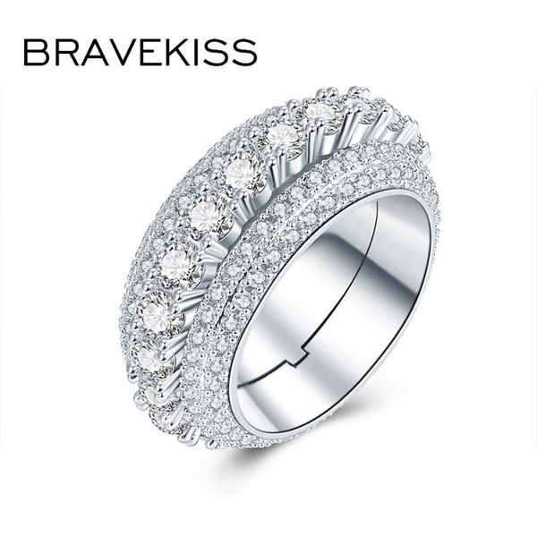 

wedding rings bravekiss trendy rotatable for women zircon finger femme luxury engagement jewelry drop ur057, Slivery;golden