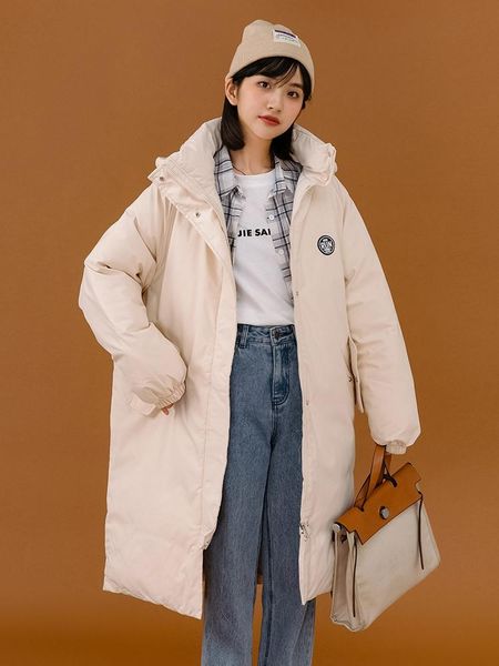 

women's down & parkas s-3xlplus sizedown padded jacket mid-length section 2021 korean loose ins harajuku cotton-padded clothes trend, Black