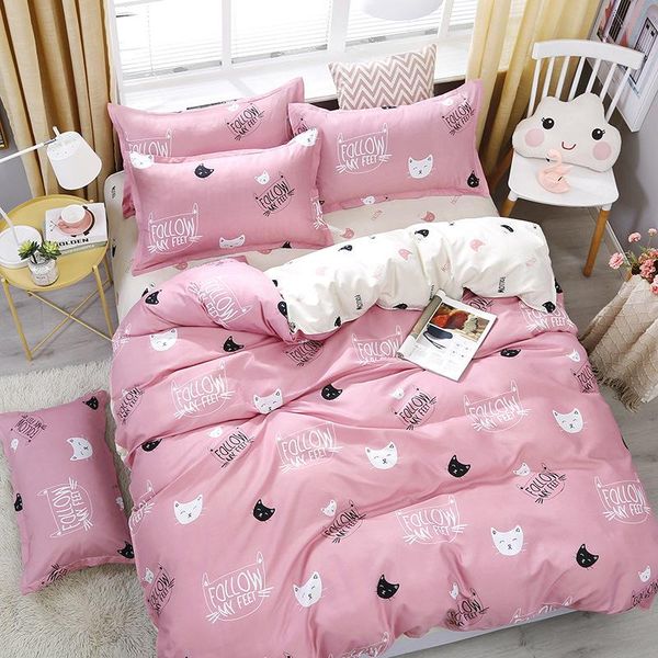 

bedding sets cute cat bear warm youthful style home textile duvet cover bed sheet pillow case single double  king for set