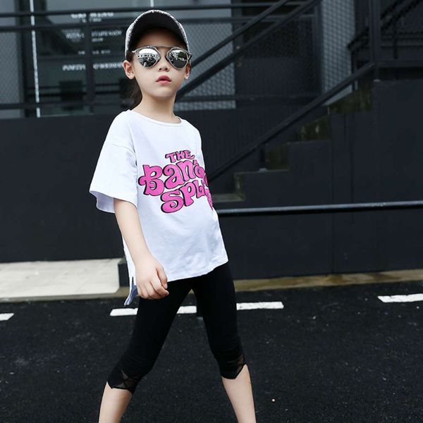 

cartoon t-shirt 2020 girls' wide children's mother's parent-child clothing korean version of zhongda, Blue