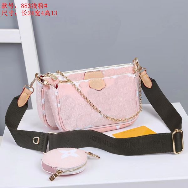 

3 pcs set bag favorite multi pochette accessories women crossbody purse messenger bags handbags flowers designers shoulder lady leather wall