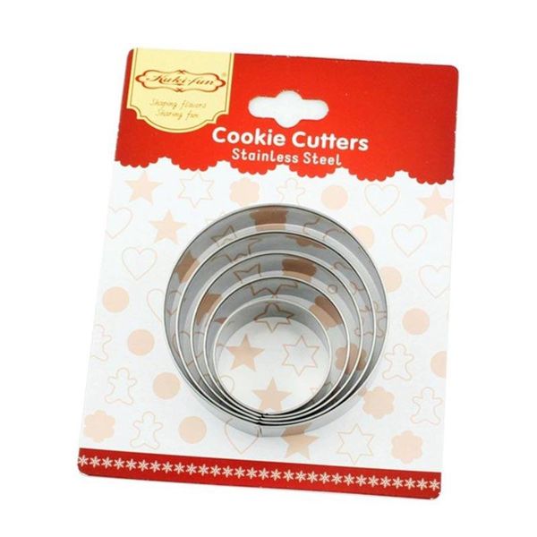 

baking moulds round biscuits mold 5pcs set christmas cookie cutter stainless steel molds gingerbread confectionery cake decorating tool