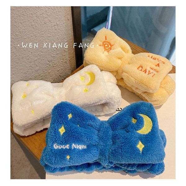 

hair clips & barrettes embroidered hairbands for women wash face makeup cute girls headbands bow bands turban korean accessories jewelry, Golden;silver