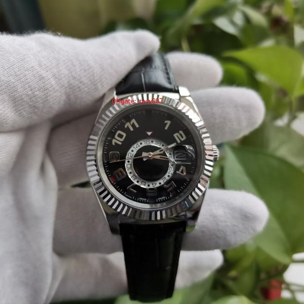 

elling wristwatches sapphire 42mm black dial 326139 asia 2813 automatic mechanical mens men's watch watches, Slivery;brown