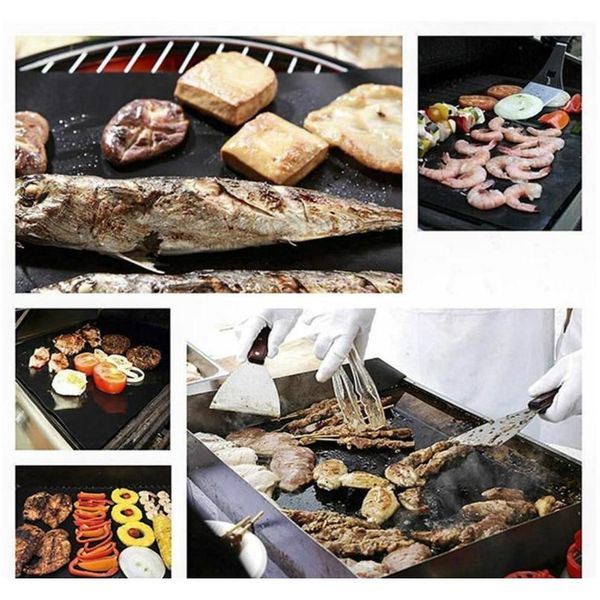 

non-stick ptfe 33*40cm/24*34cm black/copper bbq gas grill barbecue mat reusable cover microwave mats fo jllsun xmhyard
