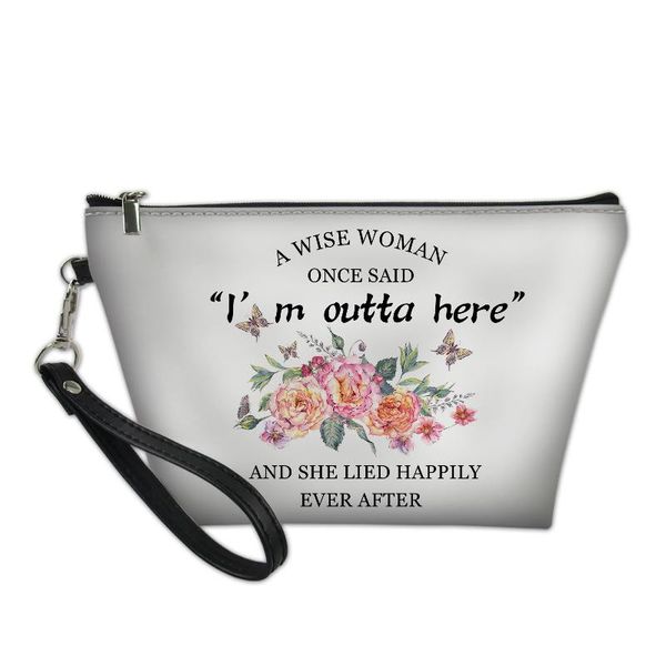 

pu leather women makeup bags cute flower 3d print small ladies make up bag travel cosmetic bag pouch cases neceser mujer