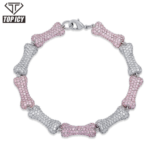 

link, chain special selling fashion 18k gold/white gold plating bone link bracelet cubic zirconia anklet jewelry set, Black