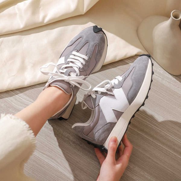 

leather daddy shoes women's 2021 spring sports 327 small waist ins fashion versatile casual