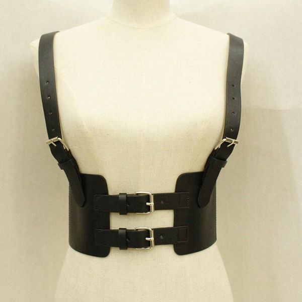 

belts fashion women vintage strap girdle female cummerbunds decorative shirt dress pu leather smooth buckle vest sling belt, Black;brown