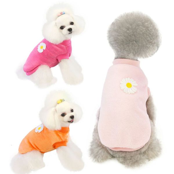 

dog autumn winter pet clothing chrysanthemum sweater
