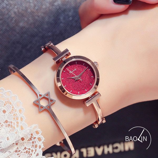 

kimio small female student korean temperament versatile fashion girl heart bracelet watch, Slivery;brown