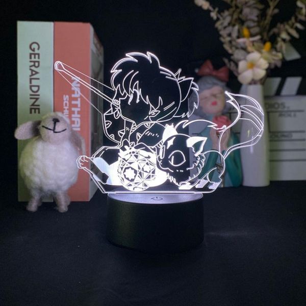 

night lights anime 3d led light club teenager room decor desk lamp inuyasha nightlight fans friends kids birthday gift bluetooth base