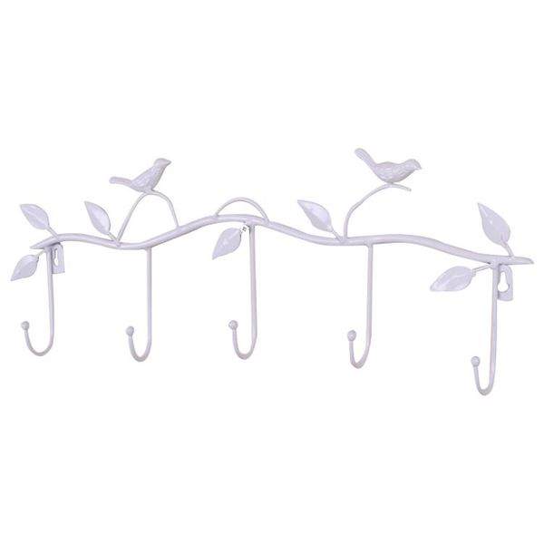 

robe hooks iron birds leaves haowel/coat wall decor clothes hangers racks with 5