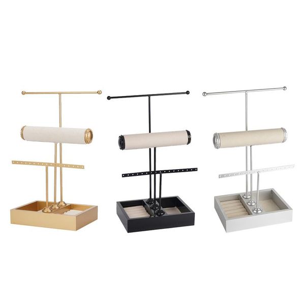 

hooks & rails jewelry display rack hanging watch base necklace storage tablemodern box 3 tier design tree organizer holder