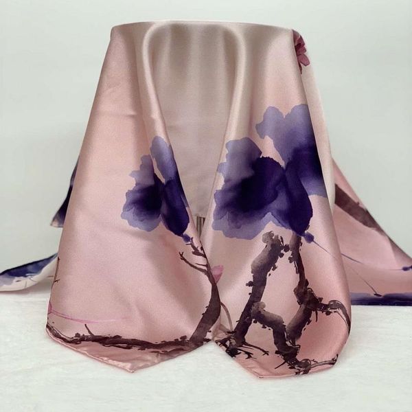 

scarves fashion floral square 100% real mulberry silk scarf satin neckerchiefs factory sale 10 pcs/lot #4097, Blue;gray