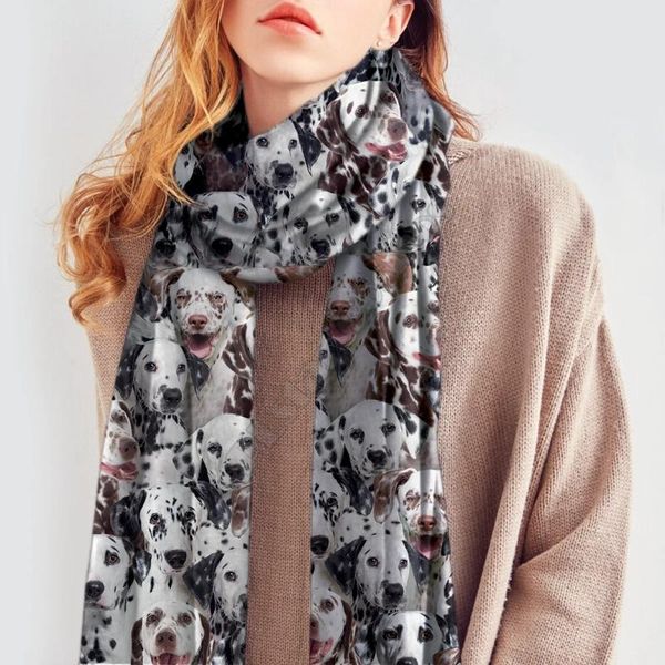 

scarves you will have a bunch of dalmatians 3d print imitation cashmere scarf autumn and winter thickening warm shawl, Blue;gray