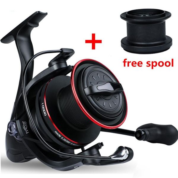 

sougayilang 8000-10000 spinning fishing reel anti-corrosio ultra smooth aluminum body for feeder carp fishing reel max drag 10kg