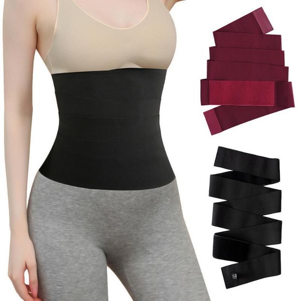 

waist support wrap trainer shapewear belt women slimming tummy corset stretch body shaper, Black;gray