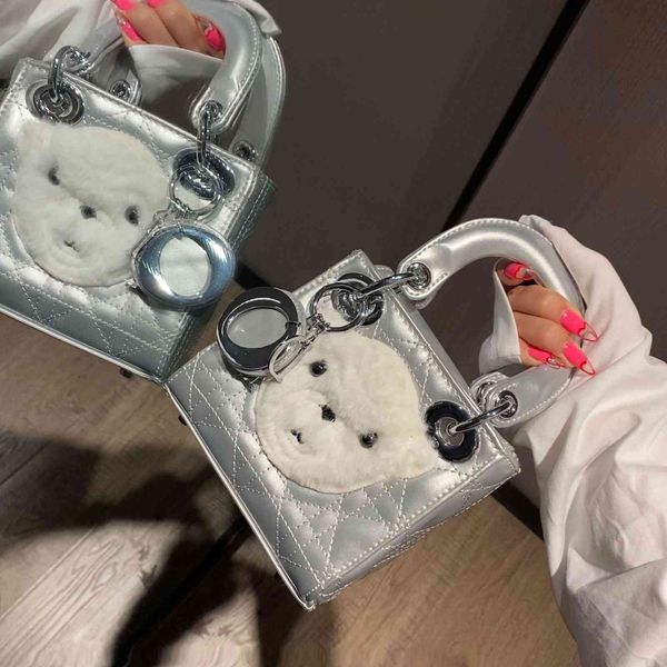 

2021 winter new bear mini diana bag single shoulder messenger hand cartoon