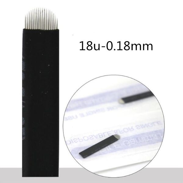 

50pcs 0.18mm black cf 7 9 11 12 14 16 18 21 pins u permanent makeup tebori eyebrow tattoo needles microblading for 3d