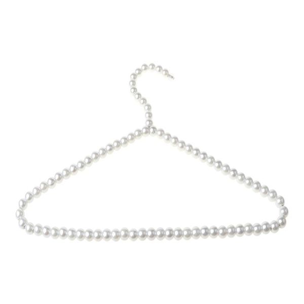 

plastic imitation pearl clothes hanger bow dress coat storage organizer dry rack p9yb