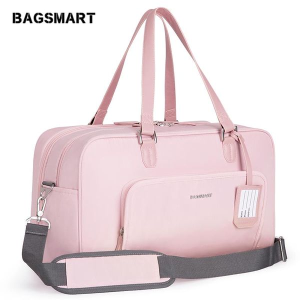 

duffel bags bagsmart duffle bag large weekender overnight with shoe bag, can hold 15.6 inch lap carry-on for travel, gym, work