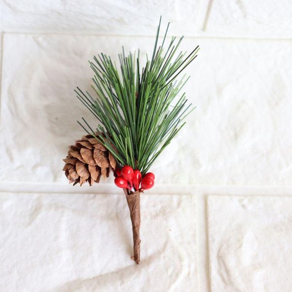 

10pc christmas red berry and pine cone picks with holly branches floral decor dropshipping