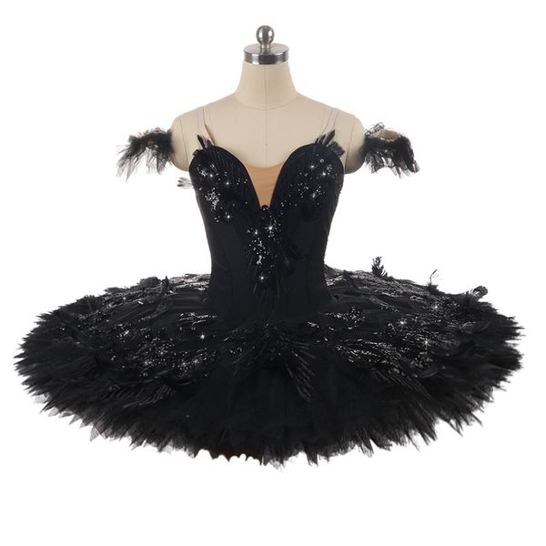 

black swan lake ballet tutu professional classical white tutu girls blue bird professional tutu ballet pancake platter for competition, Black;red