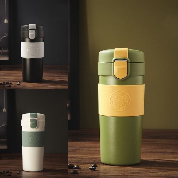 

13oz coffee mug 316 stainless steel vacuum insulated coffee cup with lids and hanging rope car office coffee cup