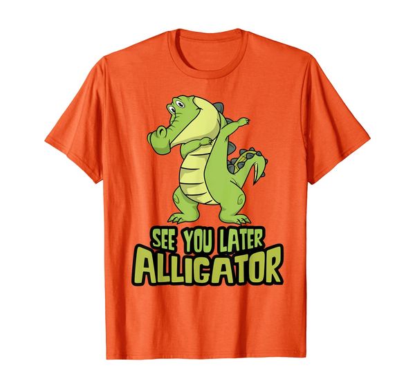 

dabbing alligator - see you later alligator t-shirt, White;black