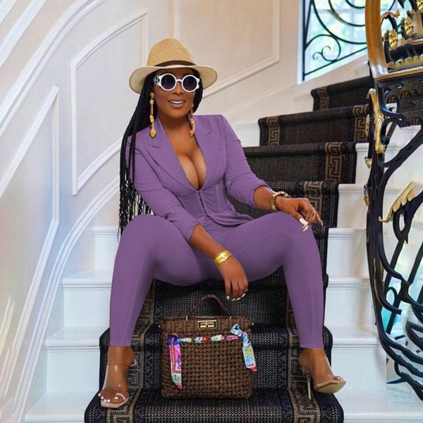 

women's two piece pants casual set corset suit coat pencil business office lady outfits streetwear lounge matching sets, White