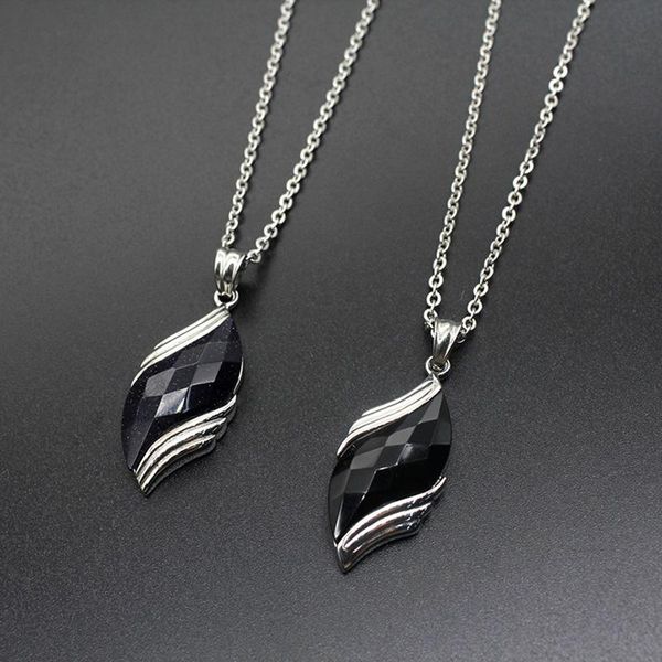 

pendant necklaces chain for women stainless steel purple crystal necklace men black jewelry on the neck gifts woman accessories, Silver