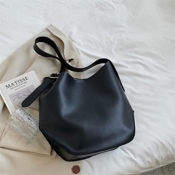 

evening bags female dumpling handbag 2pcs/set shoulder bag soft leather women high capacity tote purse fashion designer hand hobo