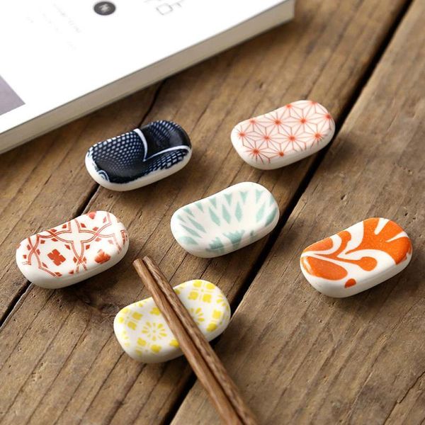 

1pc square ceramic chopsticks holder japanese kitchen pillow chopstick rest cute tableware
