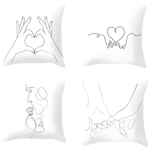 

pillow case abstract minimal line cushion cover sketch throw for home chair sofa decoration square pillowcases