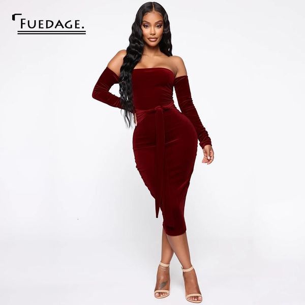 

casual dresses fuedage autumn dress women sashes backless velvet off shoulder party bodycon slash neck female club vestidos, Black;gray