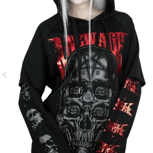 

print sweater hooded long sleeve personalized coat, Black;brown