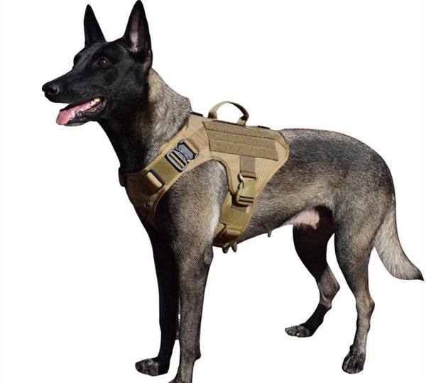 

mxsleut tactical dog harness with 2 metal buckle,working dog molle vest with handle,no pulling front leash clip,hook loop front, Camo;black